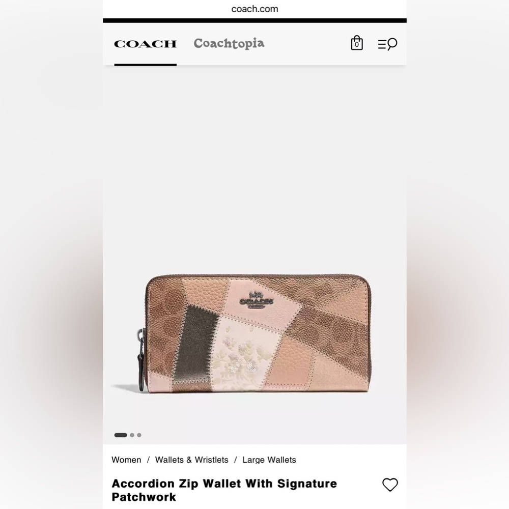 COACH Accordion Style Wallet with Signature Stitch Patchwork - Picture 7 of 8